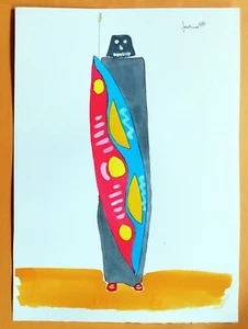 09525 Acquerello - Atmosfere del Corno d'Africa - Guerriero - Picture 1 of 3