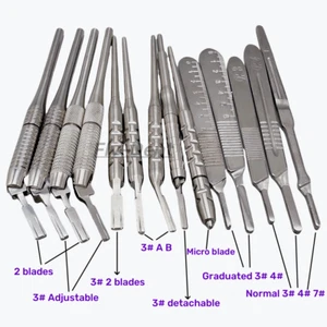 Manija de bisturí dental de 1 pieza manijas de hoja instrumento quirúrgico de acero inoxidable - Imagen 1 de 22