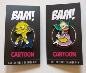 Die Simpsons Krusty Clown und Mr. Burns Emaille Pin Set BAM Box - Bild 1 von 3