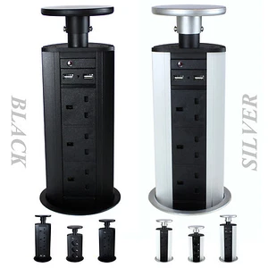 Pop & Pull Up Power Pod Unit Kitchen Desk Worktop Socket Extension Lead Plug - Picture 1 of 18