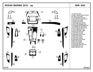 Interior Real Carbon Fiber Dash Trim Kit for NISSAN Maxima 2016-2023 - Picture 1 of 1
