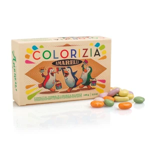 (55 EUR/kg) Amarelli Colorizia, Bunte Lakritz-Dragees mit Anis, Box, 100 g, - Bild 1 von 1