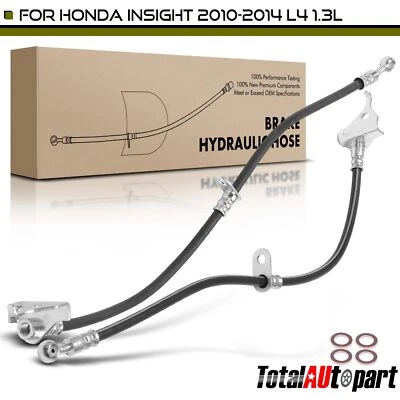 2Pcs Brake Hydraulic Hose for Honda Insight 2010-2014 L4 1.3L Front Left & Right - Image 1 of 4