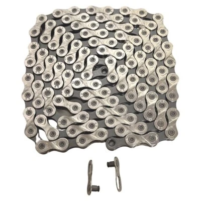 KMC X9 公路山地车自行车链条 9 速 116 链条适用于 SRAM 禧玛诺灰色全新 #9805 — 第 1/4 张图片