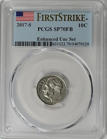 2017 - S  Clad Roosevelt Dime - PCGS SP70FB - First Strike - Enhanced Unc set Cover
