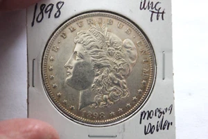 T 1898 UNC+++ FULL BREAST FEDERN TONING MORGAN SILVER DOLLAR - Bild 1 von 2