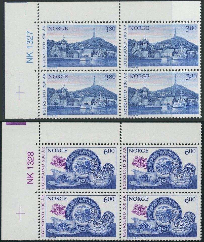 Norway #1194-1195 Egersund Town Bicentennial Blocks Postage Europe 1998 MNH - Image 1 of 1