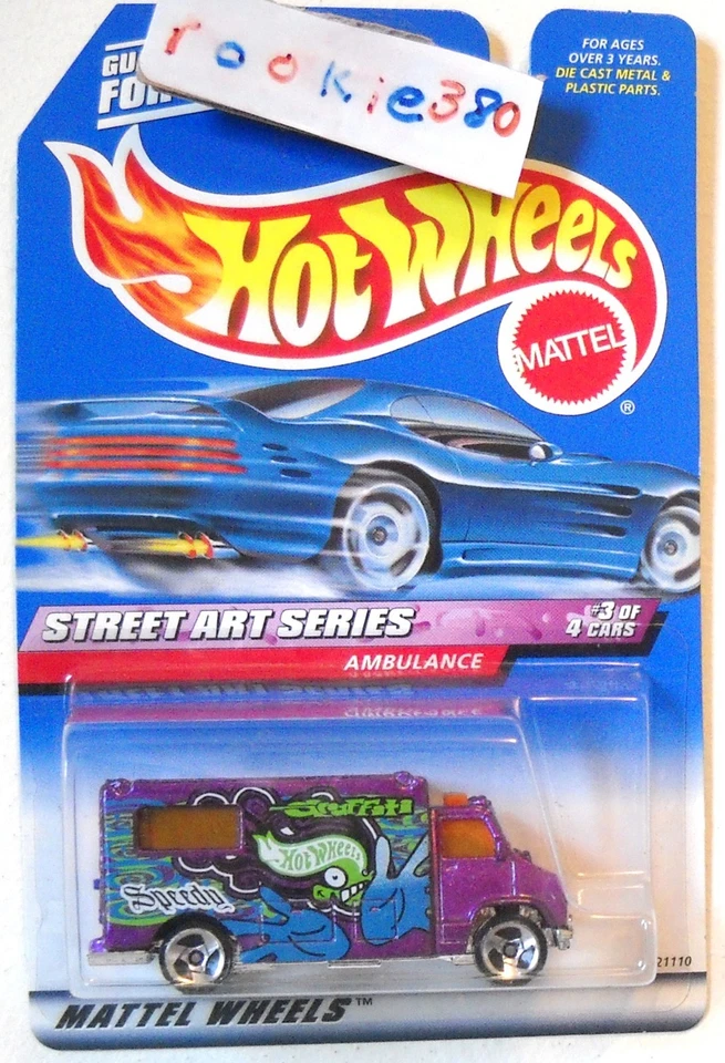 Hot Wheels #951 1999 ∞ ambulancia ∞ serie de arte callejero #3/4 MF púrpura 3 SP Foto 1 de 1