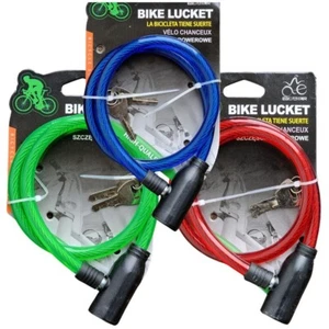 1x Bike Lock Cable + Keys 650mm Heavy Duty Strong Steel Bicycle Security Chain - Picture 1 of 11