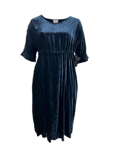 Marina Rinaldi Women's Navy Dorotea Velour Dress NWT - Picture 1 of 3