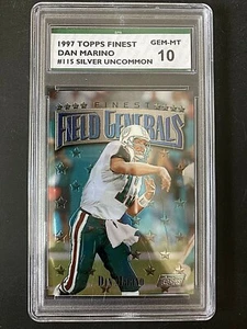 DAN MARINO 1997 Topps Finest  Silver Uncommon Card #115 Graded SPA 10 GEM MT - Picture 1 of 2