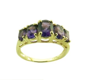 CLUSTER RING 10KT SOLID GOLD AMETHYST STONE RING $649.00 RETAIL - Picture 1 of 6