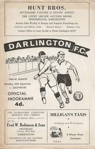 DARLINGTON V SOUTHPORT ~ 26 DE SEPTIEMBRE DE 1964 ~ PROGRAMA DE FÚTBOL DIVISIÓN 4 - Imagen 1 de 1