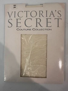 VTG Victoria's Secret Couture Collection Pantyhose Large ivory NIP - Picture 1 of 4