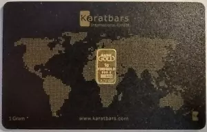 1 Gram Gold Bar "Karatbars International" .9999 Gold Bullion Bar in Assay Card - Picture 1 of 2