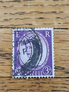 Great Britain Stamp Queen Elizabeth II 3d Used Heavy Cancel 297 - Picture 1 of 2