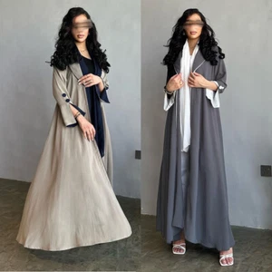 Abaya Muslim Women Maxi Robe Open Kaftan Cardigan Kimono Long Dress Formal Party - Picture 1 of 65