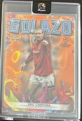 Eric Cantona Golazo Topps UCL 2021/22 Manchester United Legend Orange Lava SSP - Image 1 of 2