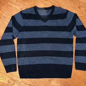 NORDSTROM TRICOTS ST RAPHAEL COLLECTION MAGLIONE UOMO A RIGHE BLU UOMO L Nuovo - Foto 1 di 10