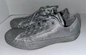 Converse All Star Chuck Taylor Low Top Silber Voll Glitzer RAR Damen 8 Herren 6 - Bild 1 von 8