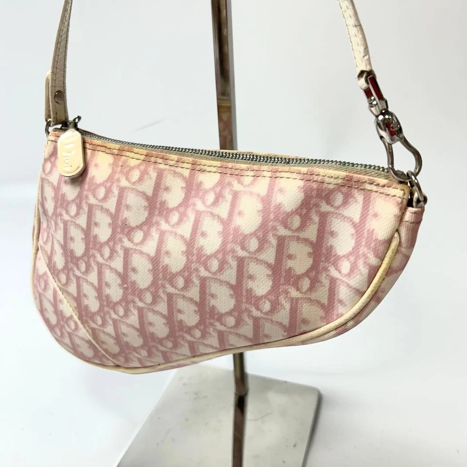 Bolso de hombro Dior Trotter PVC Saddle rosa Foto 1 de 4