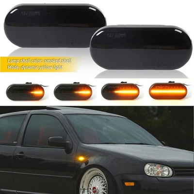 Smoke LED Side Marker Signal Indicator Lights Lamp For Volkswagen MK4 golf jetta - Image 1 of 4