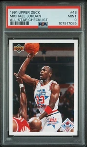1991 Upper Deck Michael Jordan All-Star Checklist #48 PSA 9 MINT  - Bild 1 von 2