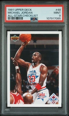 Michael Jordan All-Star 1991 cubierta superior lista de verificación #48 PSA 9 como nuevo  Foto 1 de 2