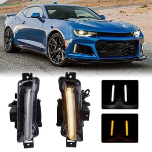 2x LED DRL Fog Light Left Right White/Amber for Chevy Camaro LS LT ZL1 2016-2024 - Picture 1 of 12