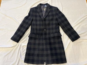 NEW J. Crew Ludlow Topcoat Navy/Gray Plaid Wool Blend Size 38s - Picture 1 of 17