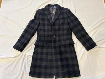 NEW J. Crew Ludlow Topcoat Navy/Gray Plaid Wool Blend Size 38s - Image 1 of 4