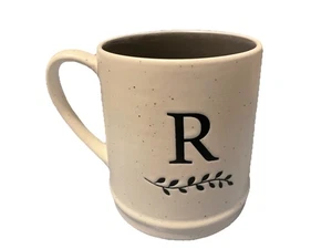Monogramm "R" Übergröße Kaffeebecher Tasse gesprenkelt grau innen - Bild 1 von 4