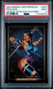2024 Marvel Masterpieces '92 Platinum Psylocke Black Achievement VIP2 PSA 9 Mint - Picture 1 of 2