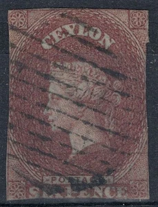 CEYLON 1857-59 Regina Vittoria 6p bruno lilla  us © - Imagen 1 de 2