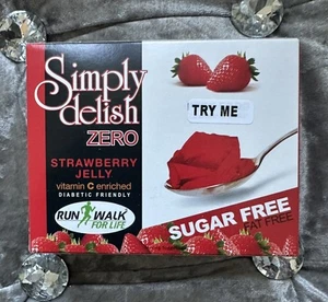 Simply Delish Zero Strawberry Jelly Sugar Free Jello 8g Fat Free Kosher Halal - Picture 1 of 4