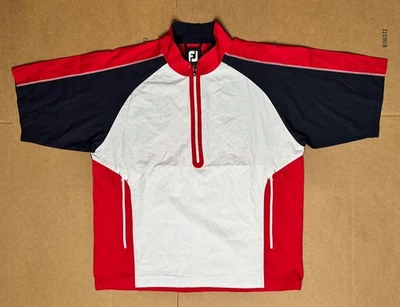 Camisa de golfe FootJoy masculina XL meio zíper vermelha branca preta - Imagem 1 de 4