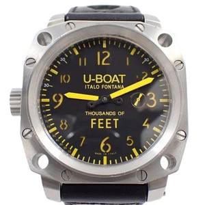Orologio Uomo U-BOAT Migliaia di Piedi Carica Manuale Quadrante Giallo x Nero Originale - Foto 1 di 9