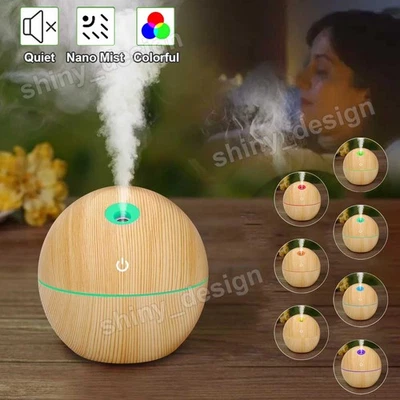 Aroma Diffuser Essential Oil Humidifier Mist Maker LED Aromatherapy Wood Grain - Image 1 of 4