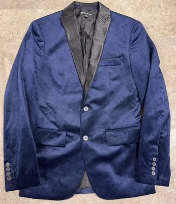 Blazer Esmoquin International Concept Chaqueta de Cena Para Hombre XS Azul Terciopelo Terciopelo Foto 1 de 4