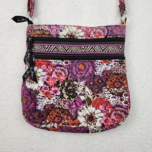 Vera Bradley ROSEWOOD Purple/Pink Floral Crossbody Shoulder Purse Zip Closure - Picture 1 of 16