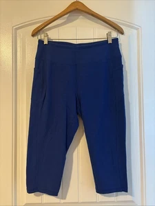T by Talbots Damen sportliche royalblau Baumwolle Capri Gummizug -Größe Mp- - Bild 1 von 4