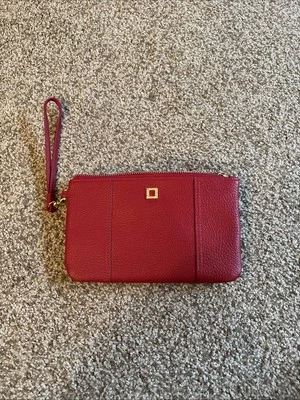 Cartera Muñequera de Cuero LODIS Roja 2 Bolsillos Correa Extraíble Foto 1 de 4