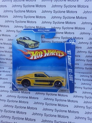 CARTÃO CURTO HOT WHEELS 1967 FORD SHELBY GT-500 MUSTANG FASTBACK MUSCLE MANIA - Imagem 1 de 2