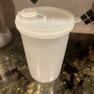 Vintage Tupperware Handolier Krug Behälter 321-14 transparent weiß - Bild 1 von 3