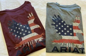 NWT Ariat TEK Charger Graphic Men's Short Sleeve S/S Tee T Shirt Eagle on Back - Picture 1 of 7
