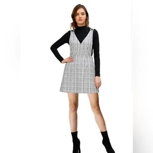 Eshakti Newbury Street Lurex Boucle Tweed Pinafore Mini Dress 2X - Picture 1 of 8