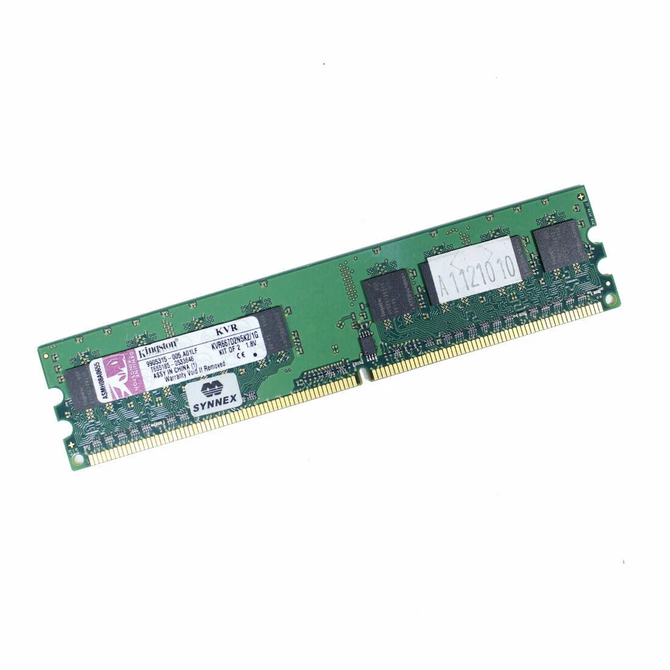 Kingston KVR667D2N5K2/1G DDR2 1GB PC2-5300 Non ECC 667Mhz RAM Memory - Image 1 of 2