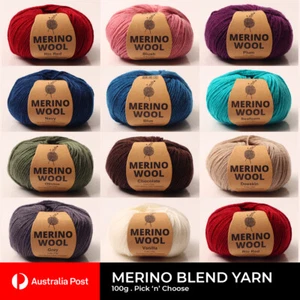 Knitting Yarn Merino Wool Blend Crochet Malli 4Ply 50g Balls Craft Super Soft - Picture 1 of 12