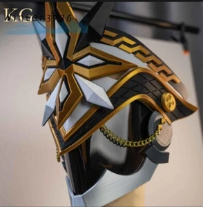 Genshin Impact Half Face Mask Fatui The Captain Capitano Helmet Cosplay Props - Picture 1 of 12