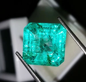 10.37 Ct Natural Colombian Green Loose Gemstone Emerald Certified Huge Size Gems - Bild 1 von 9